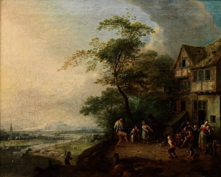 Scene before an inn