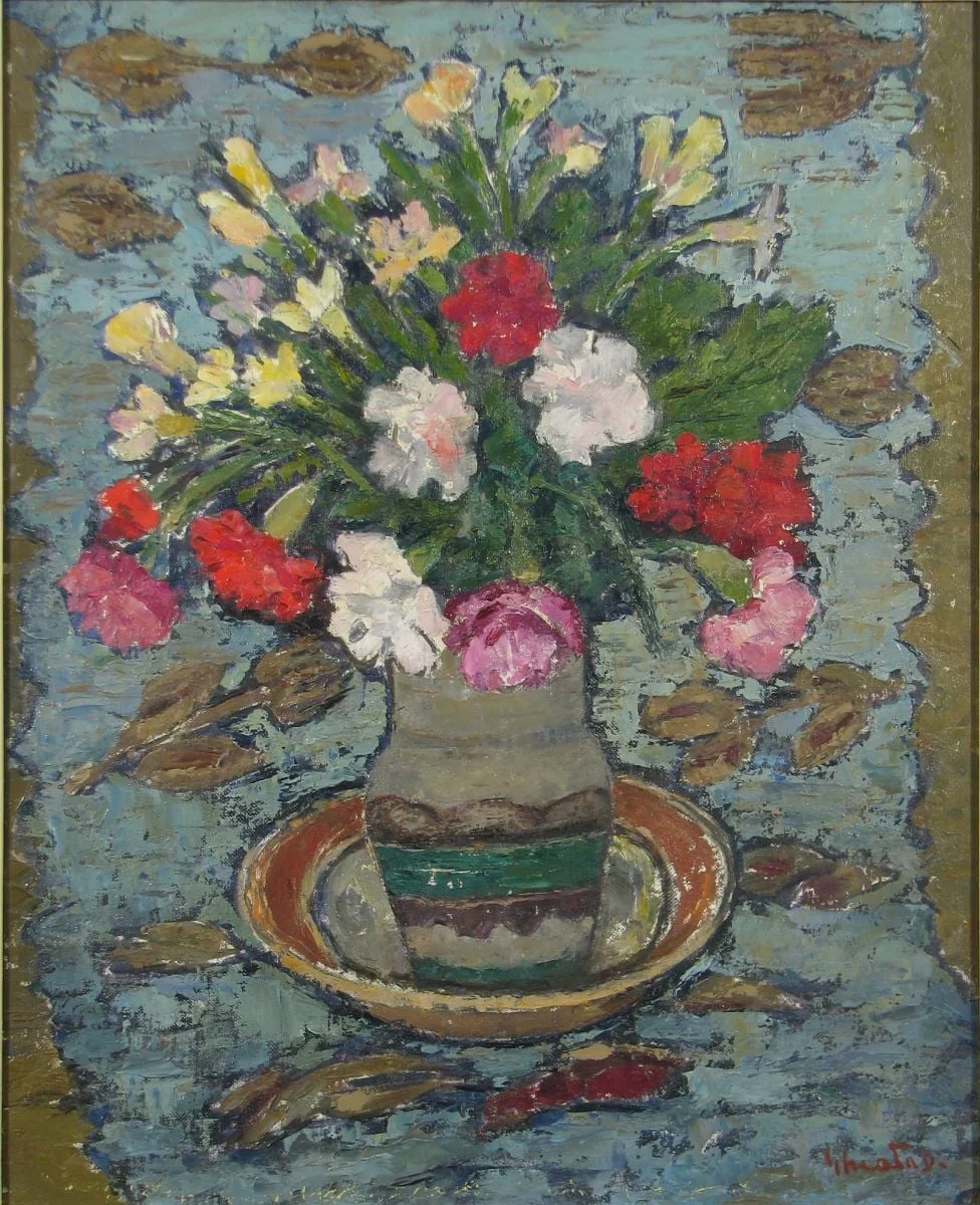 Flori în vas românesc, by Dumitru Ghiață, 1938