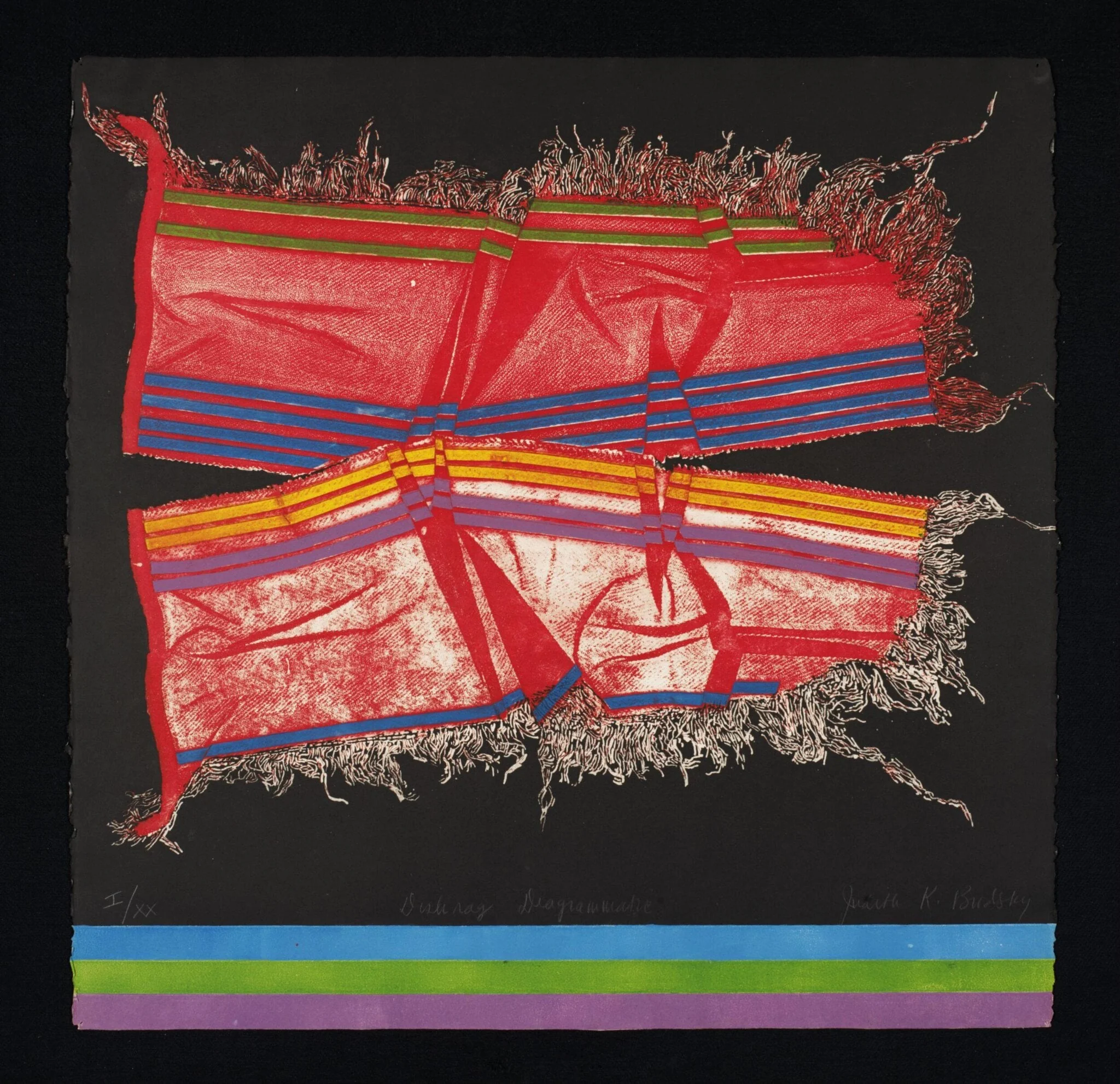 Dishrag Diagrammatic, by Judith Brodsky, 1977