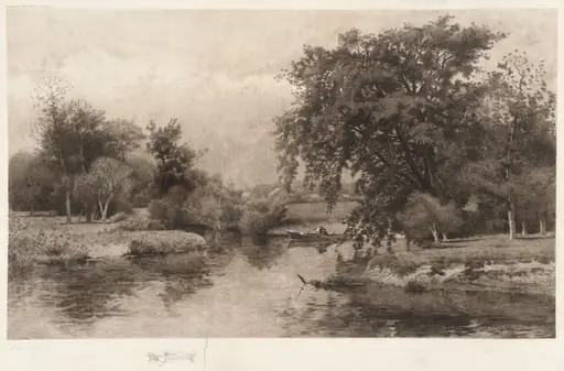 Untitled (Man Fishing on Lake)