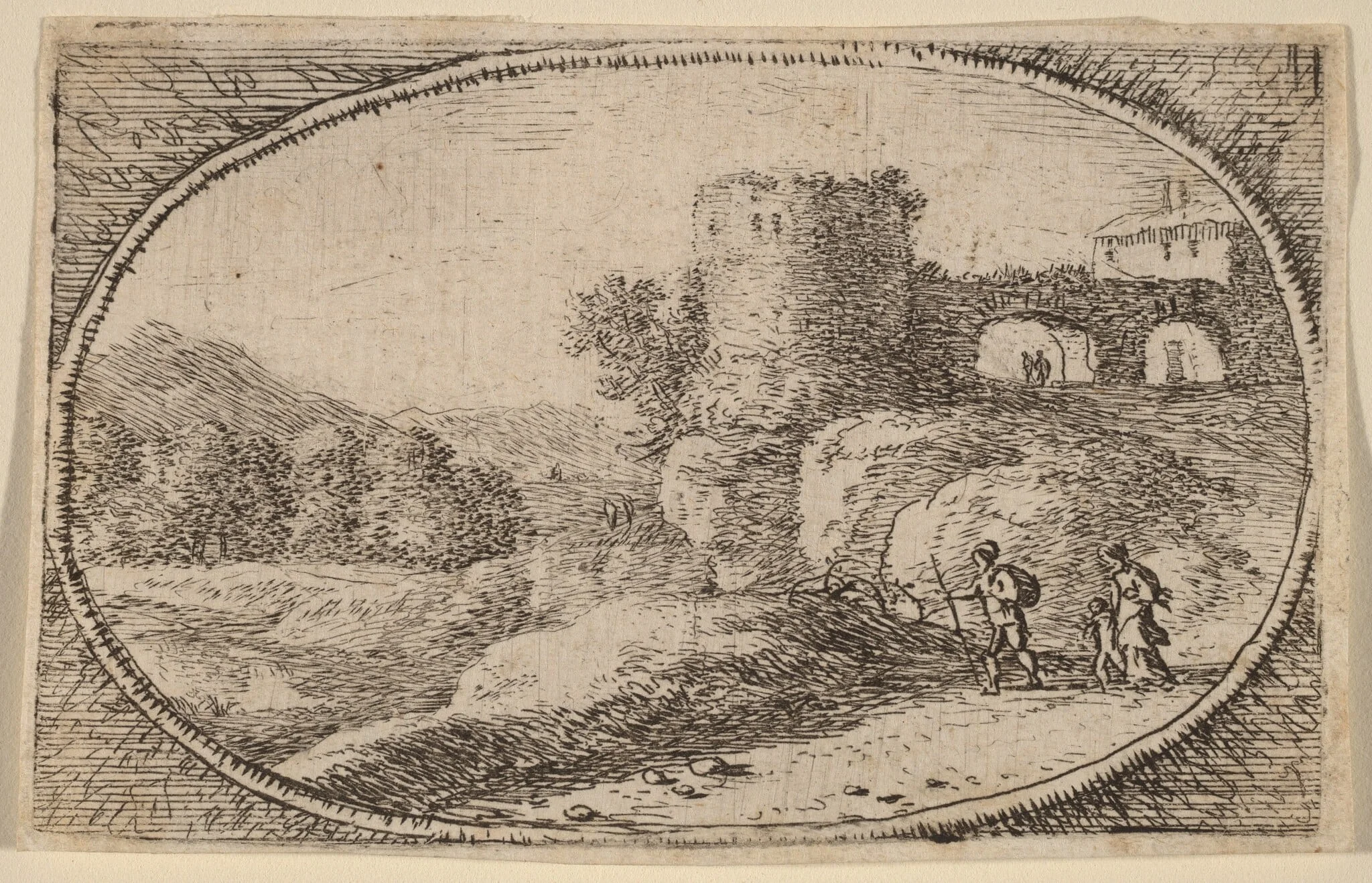 The Large Round Tower, by Herman van Swanevelt, ink, 1628