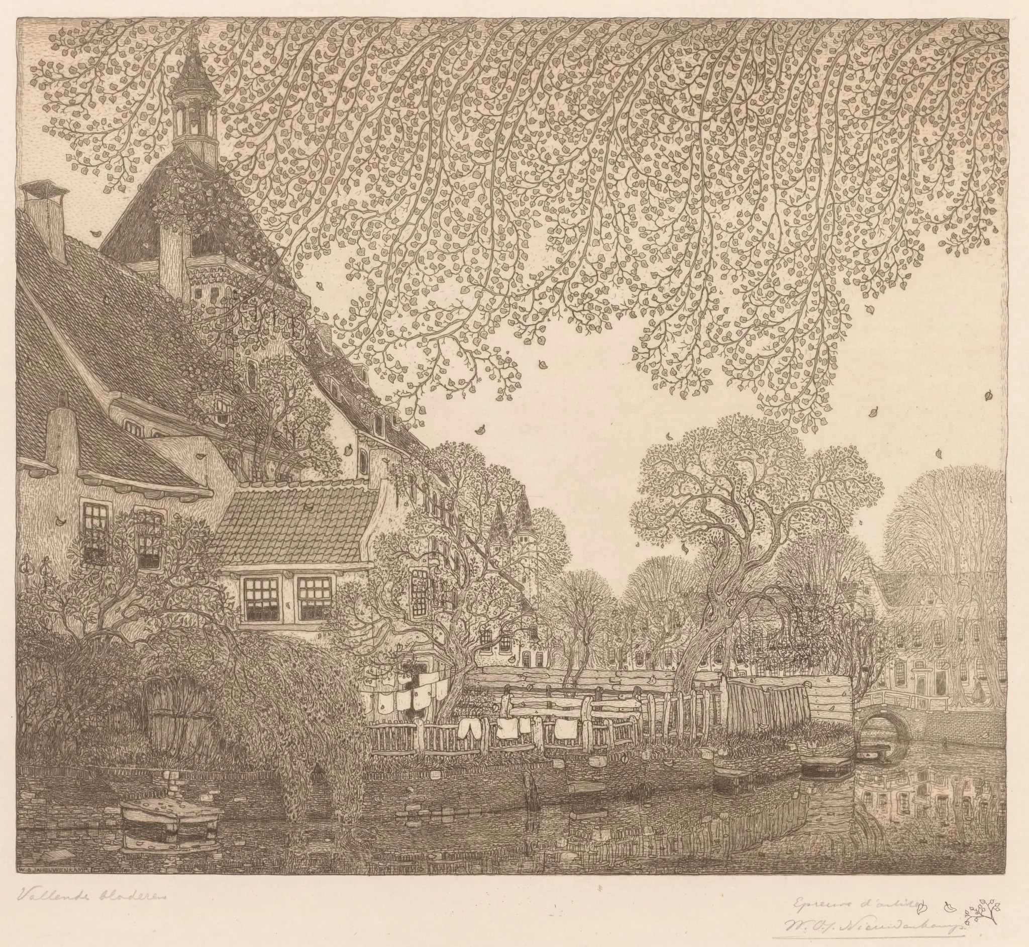 Falling Leaves, Amersfoort, by Wynand Otto Jan Nieuwenkamp, 1908