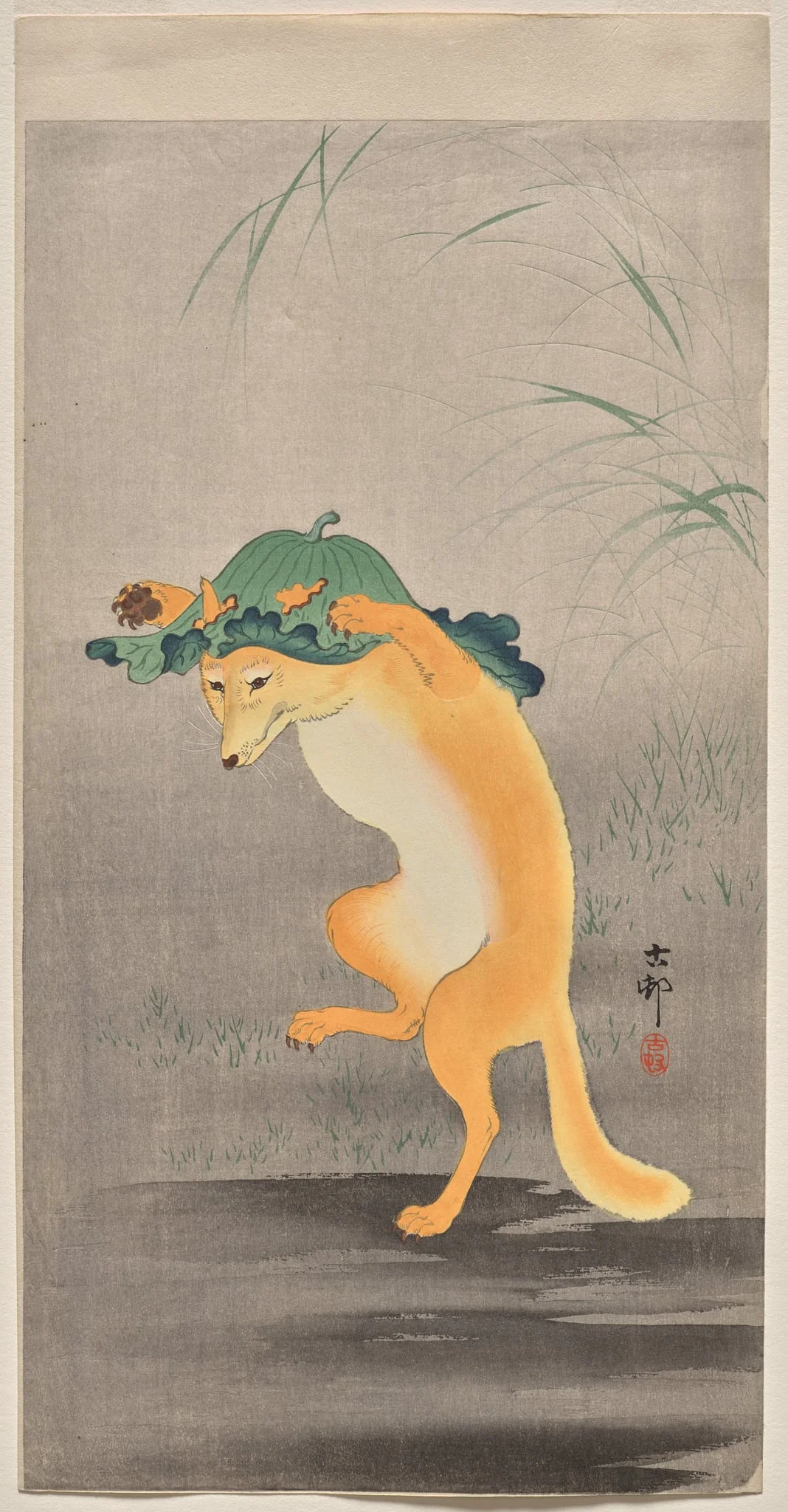 Dancing Fox, by Ohara Koson, 1914