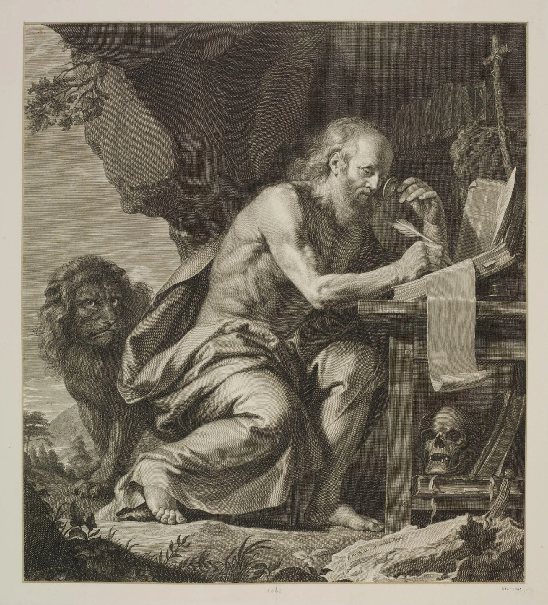 St. Jerome, by François de Poilly, 1635