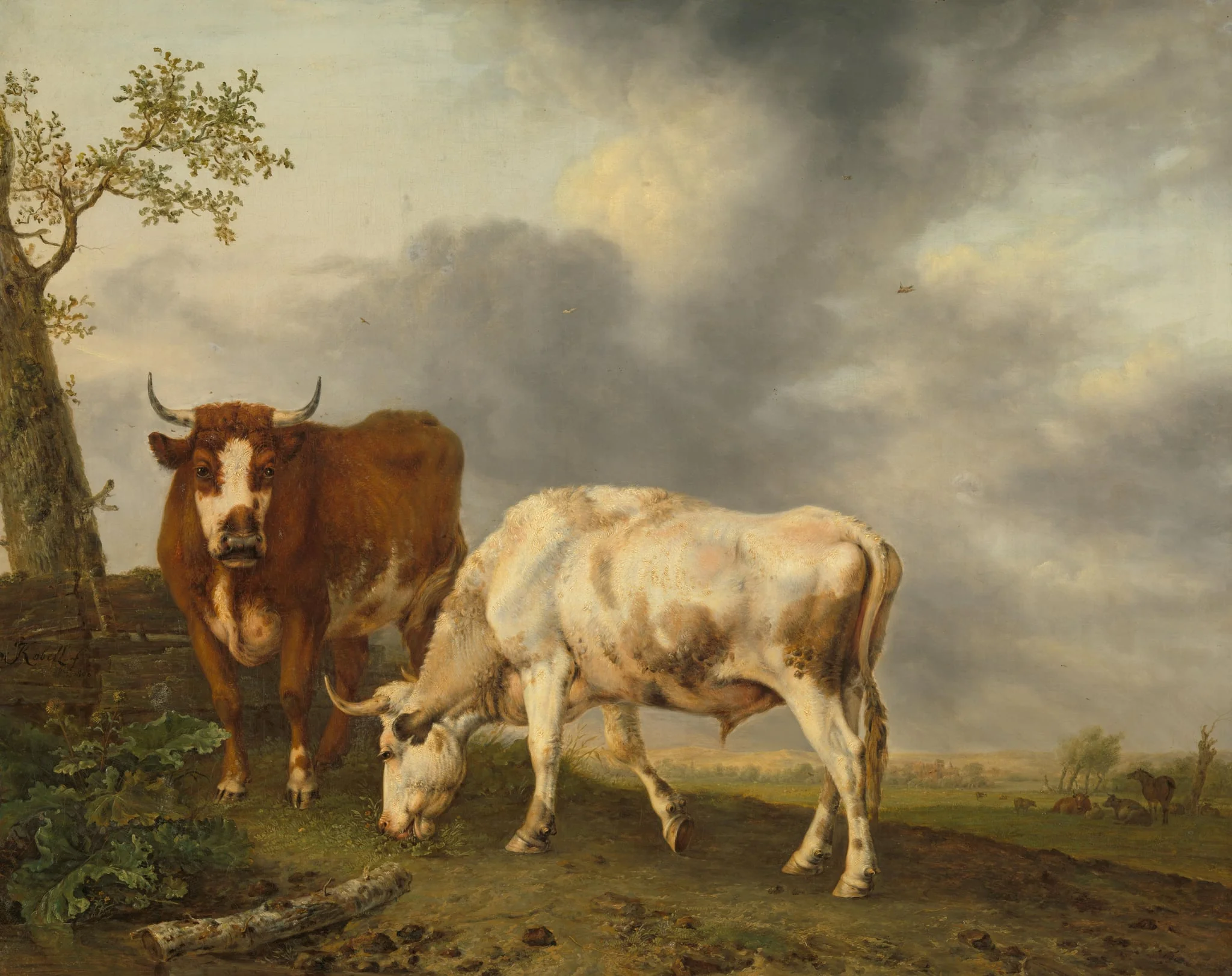Oxen in the Meadow, by Jan Kobell, unspecified, 1806