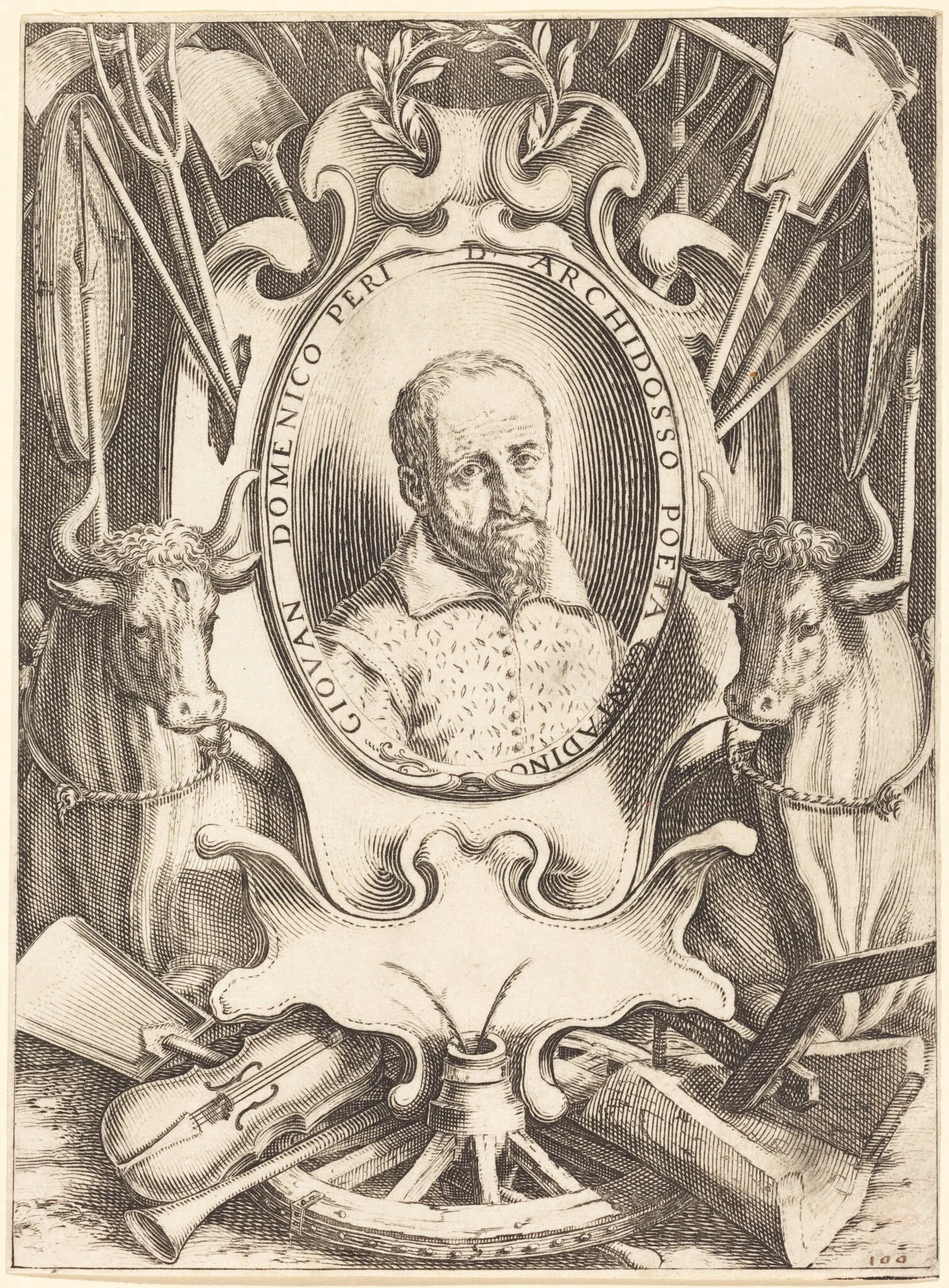 Giovanni Domenico Peri, by Jacques Callot, ink, 1619