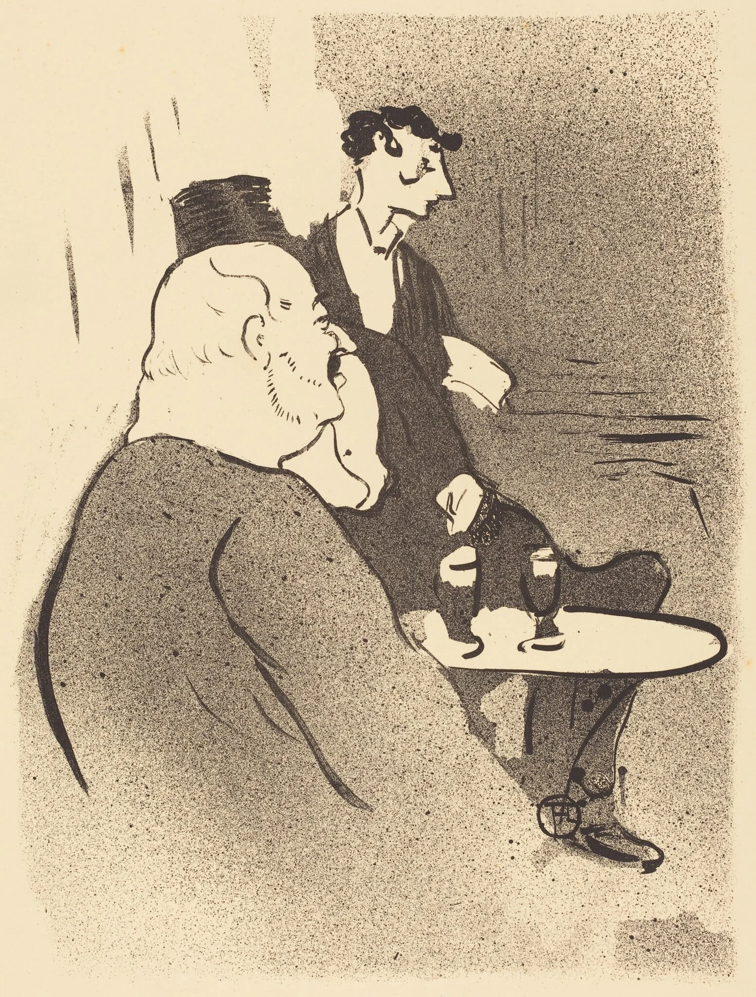 Ducarre at the Ambassadeurs (Ducarre aux ambassadeurs), by Henri de Toulouse-Lautrec, ink, 1893