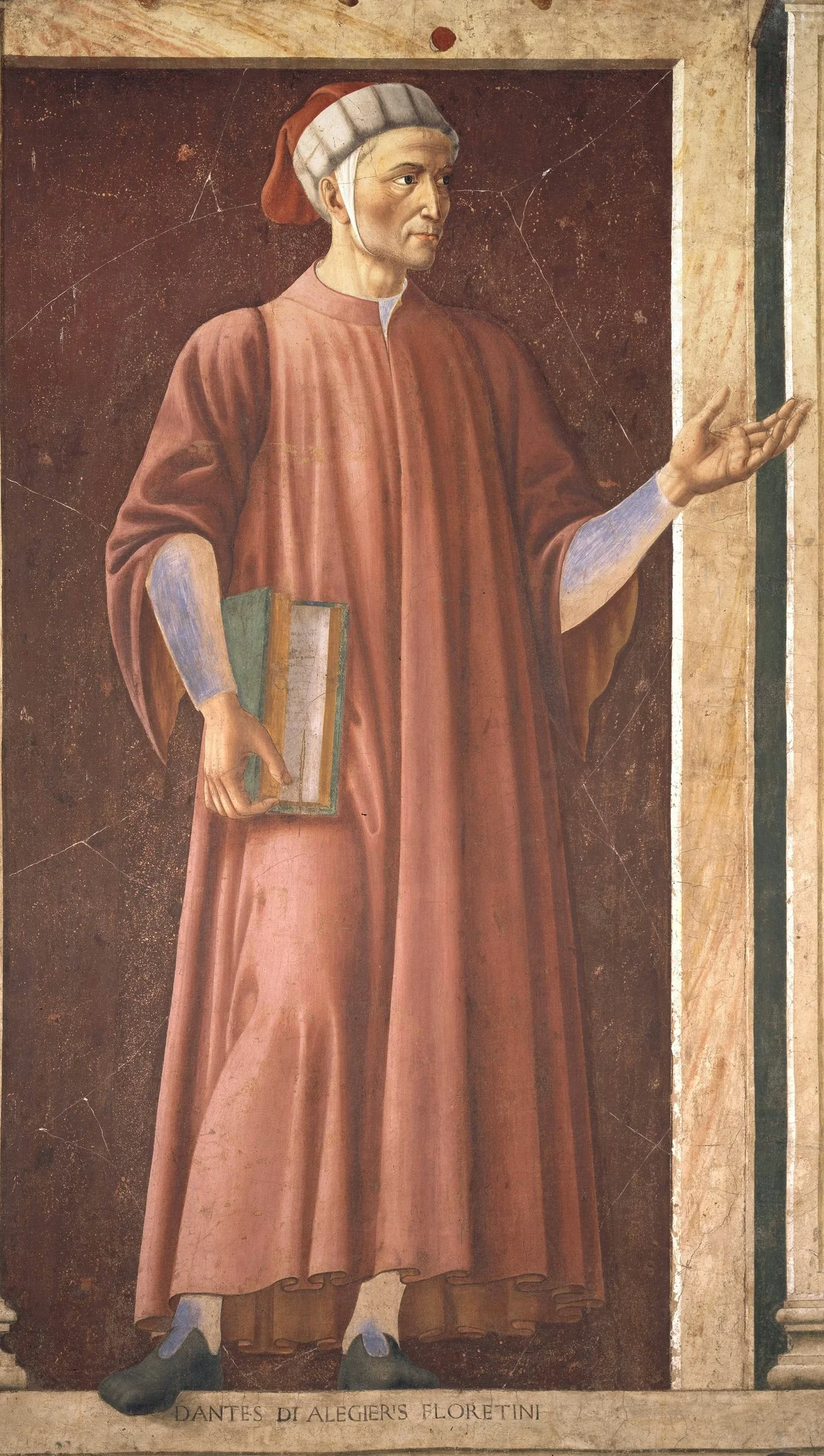 Dante Alighieri, by Andrea del Castagno, fresco, 1450