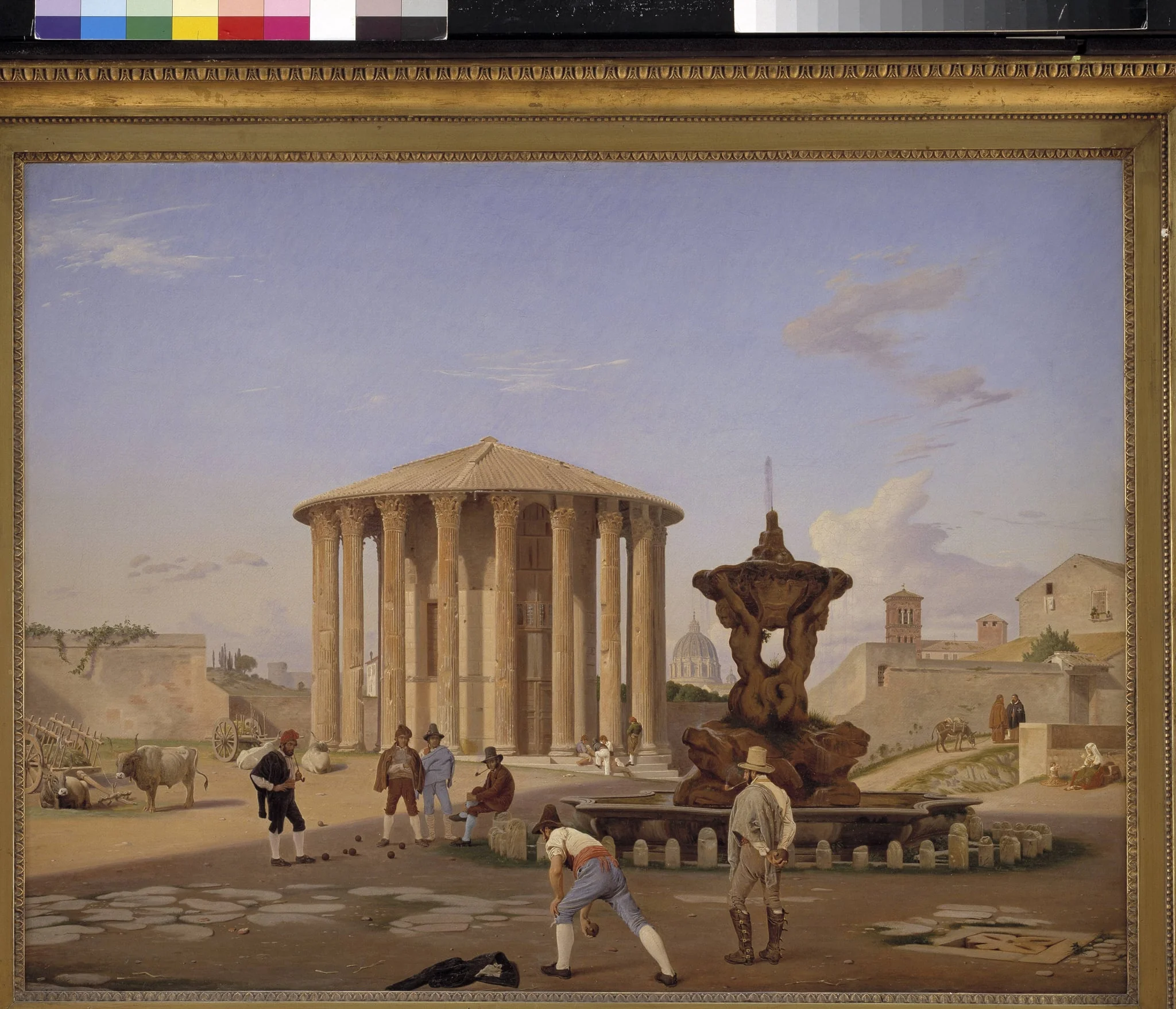 Piazza della Bocca della Verità with the so-called Vesta Temple in Rome, by Unknown, 1837
