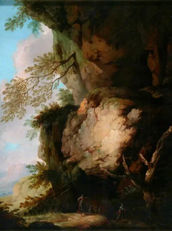 Rocky Landscape with Soldiers