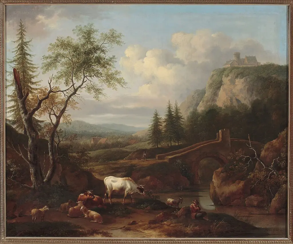 Mountain landscape with a bridge