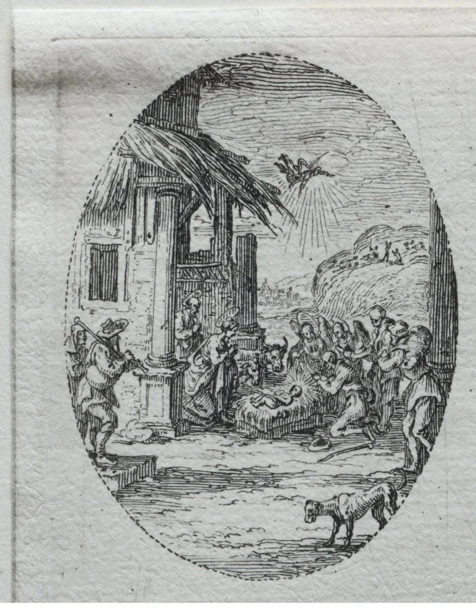 The Mysteries of the Passion:  The Adoration of the Shepherds, by Jacques Callot, 1631