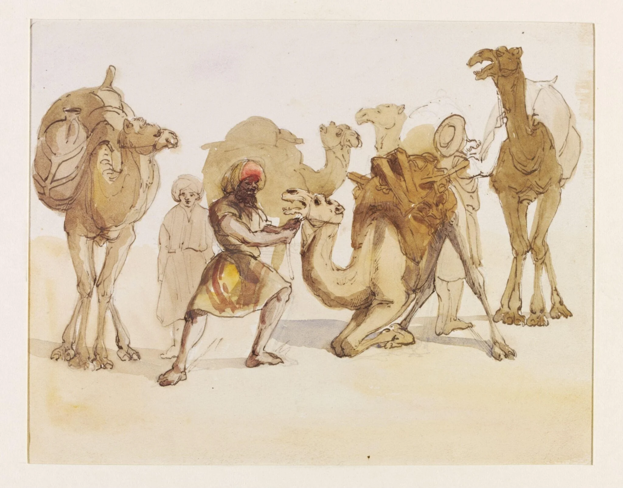A Scene in the Church of the Holy Sepulchre, Jerusalem, by John Leslie, watercolor, 1850