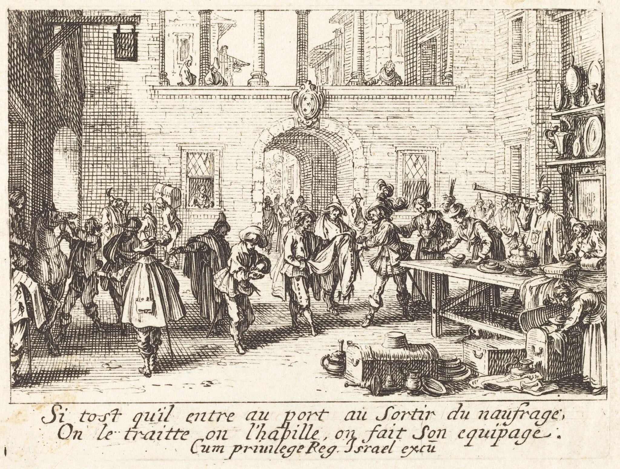 The Parents Bestow Gifts, by Jacques Callot, ink, 1635