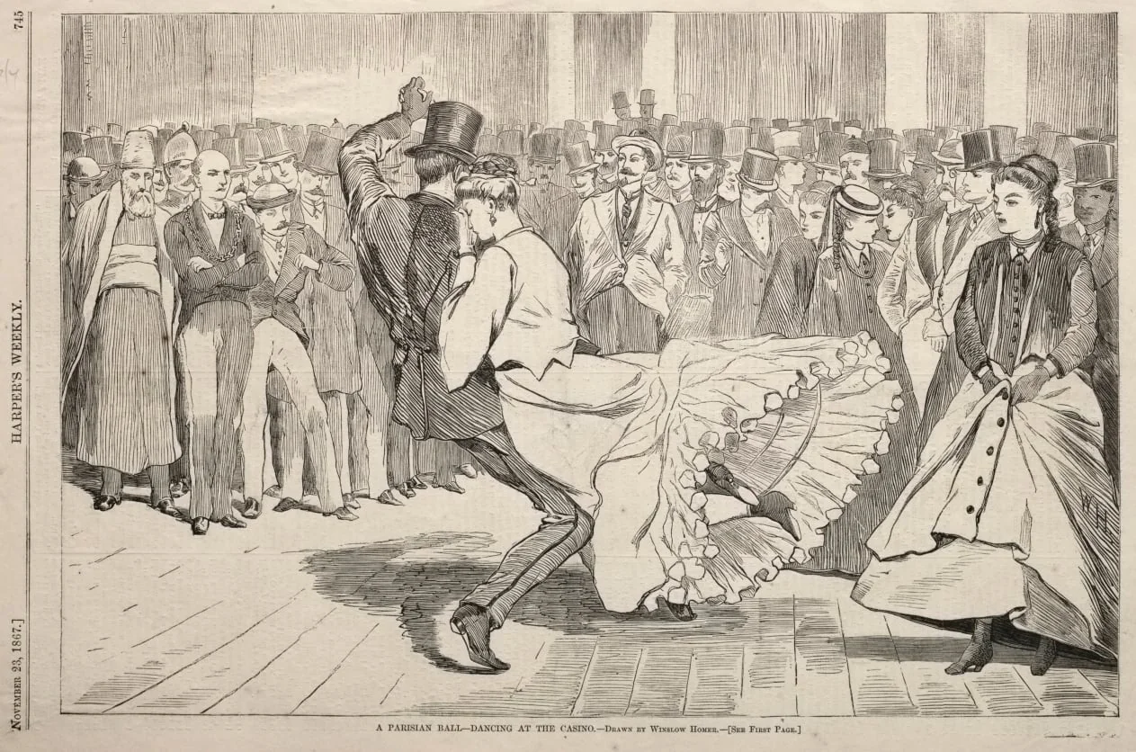 A Parisian Ball - Dancing at the Casino, by Winslow Homer, 1867
