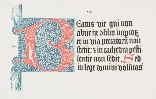 Art of the Lithograph: Psalter- Initial B, Plate VIII