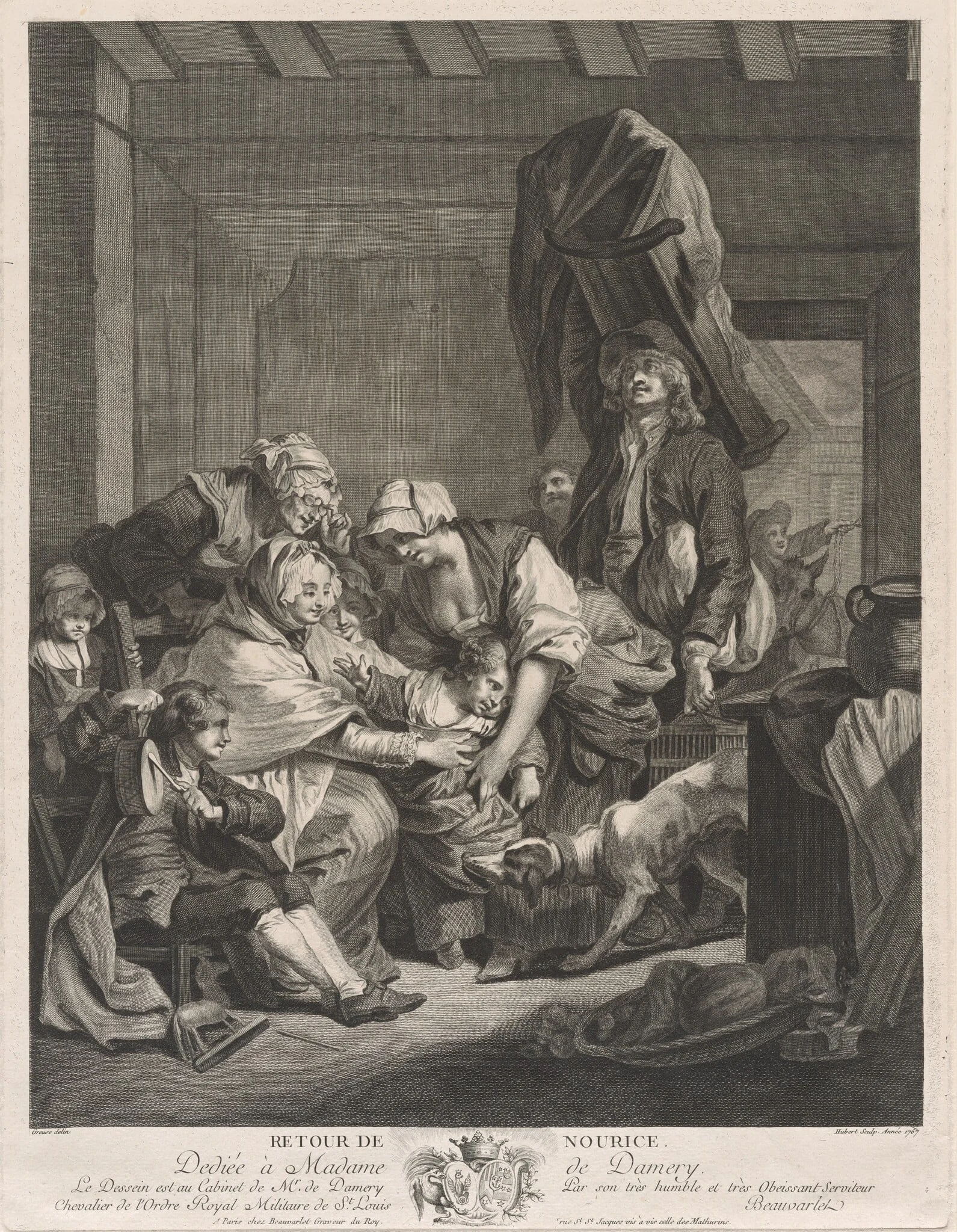 Retour de Nour(r)ice (Return from the Wet Nurse), by François Hubert, ink, 1767