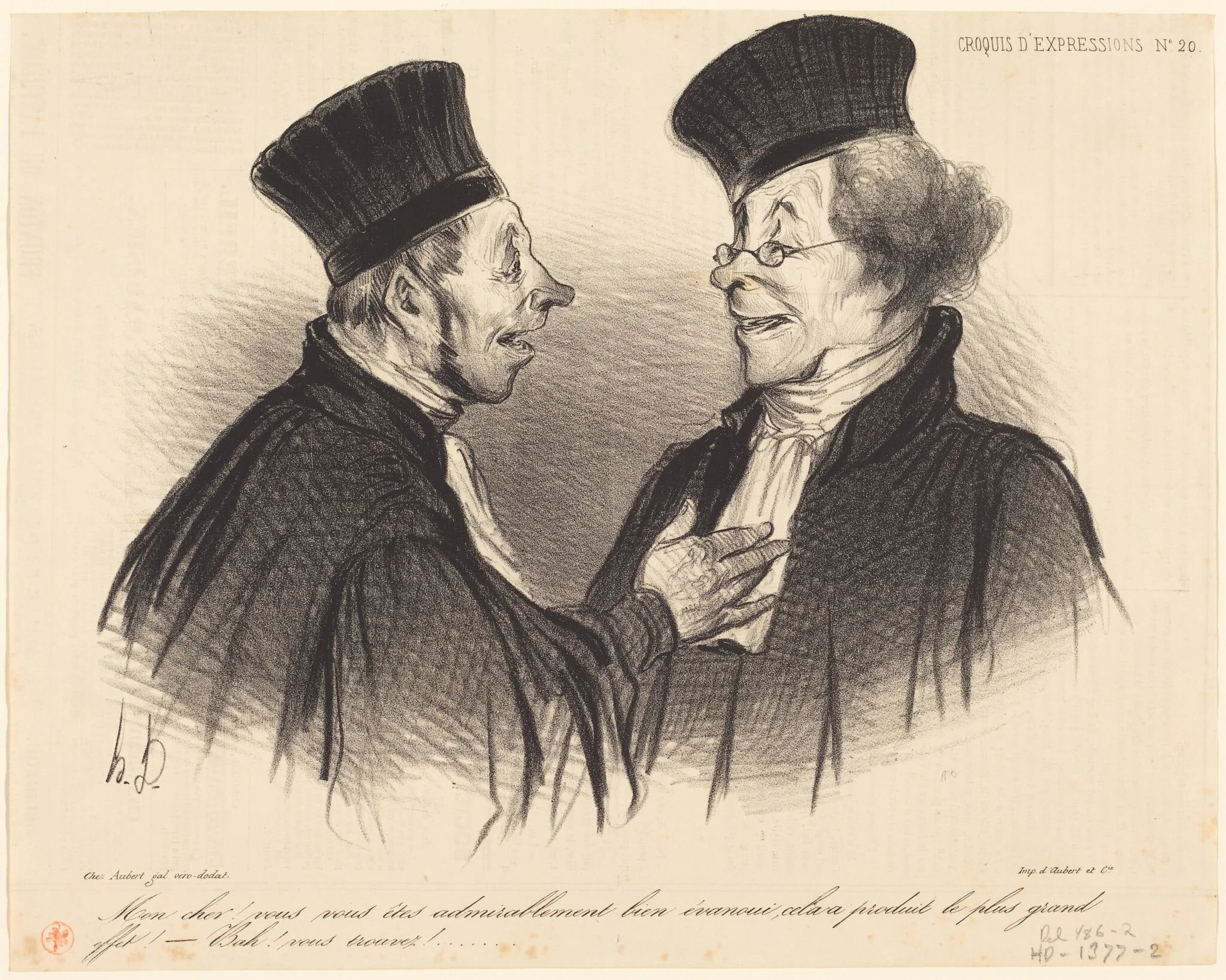 Mon cher! vous vous êtes admirablement... évanoui..., by Honoré Daumier, ink, 1838