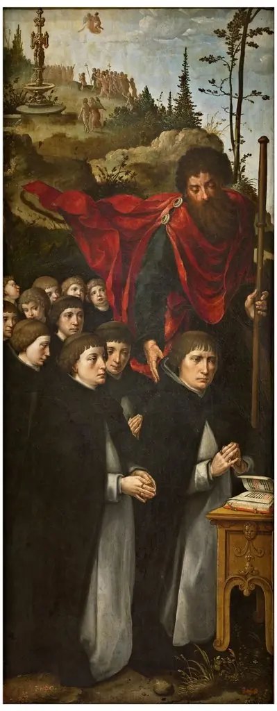 Saint James the Greater with Donors in Prayer (front). Saint Sebastian (reverse)