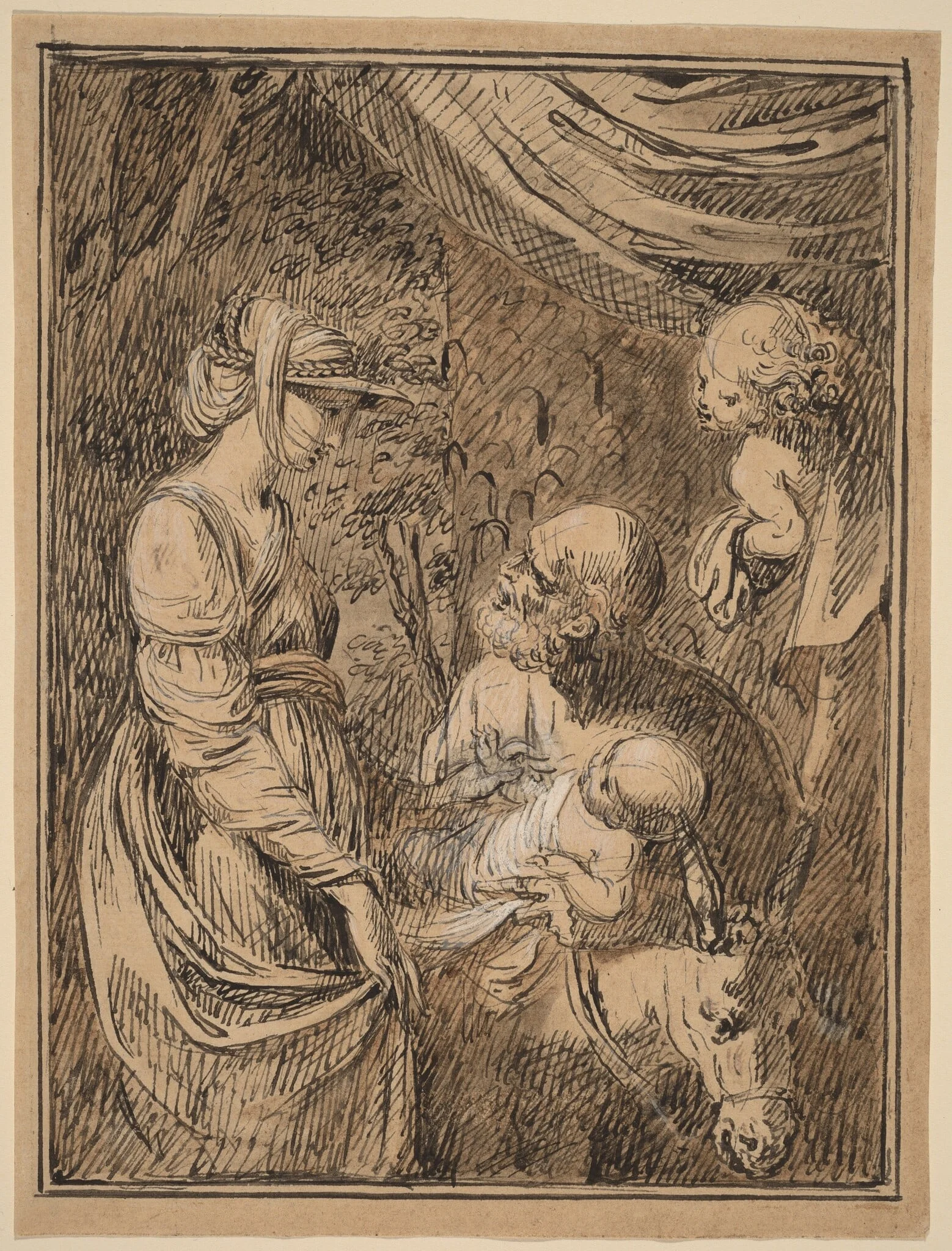 The Flight into Egypt, by Benjamin West, ink, 1800