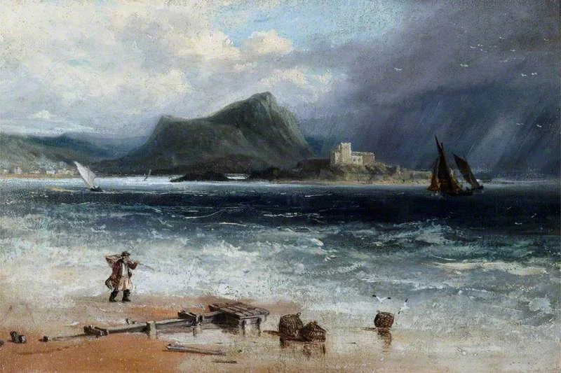 Coast Scene with a Shrimper, by Augustus Wall Callcott, oil, 1821