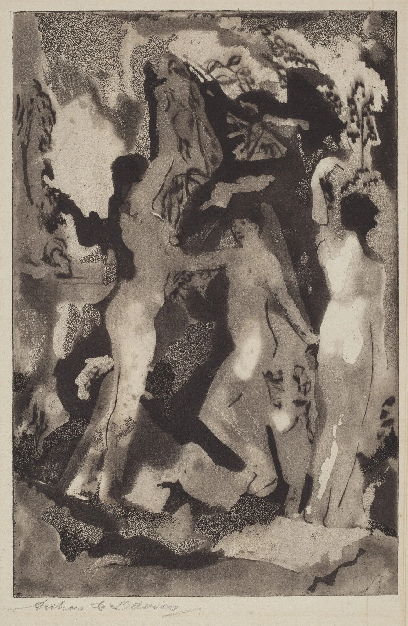 Kingdom of the Sun, by Arthur Bowen Davies, ink, 1919