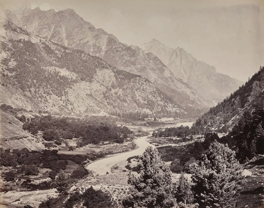 The Upper Himmalayahs. View in the Buspa Valley from Sangla