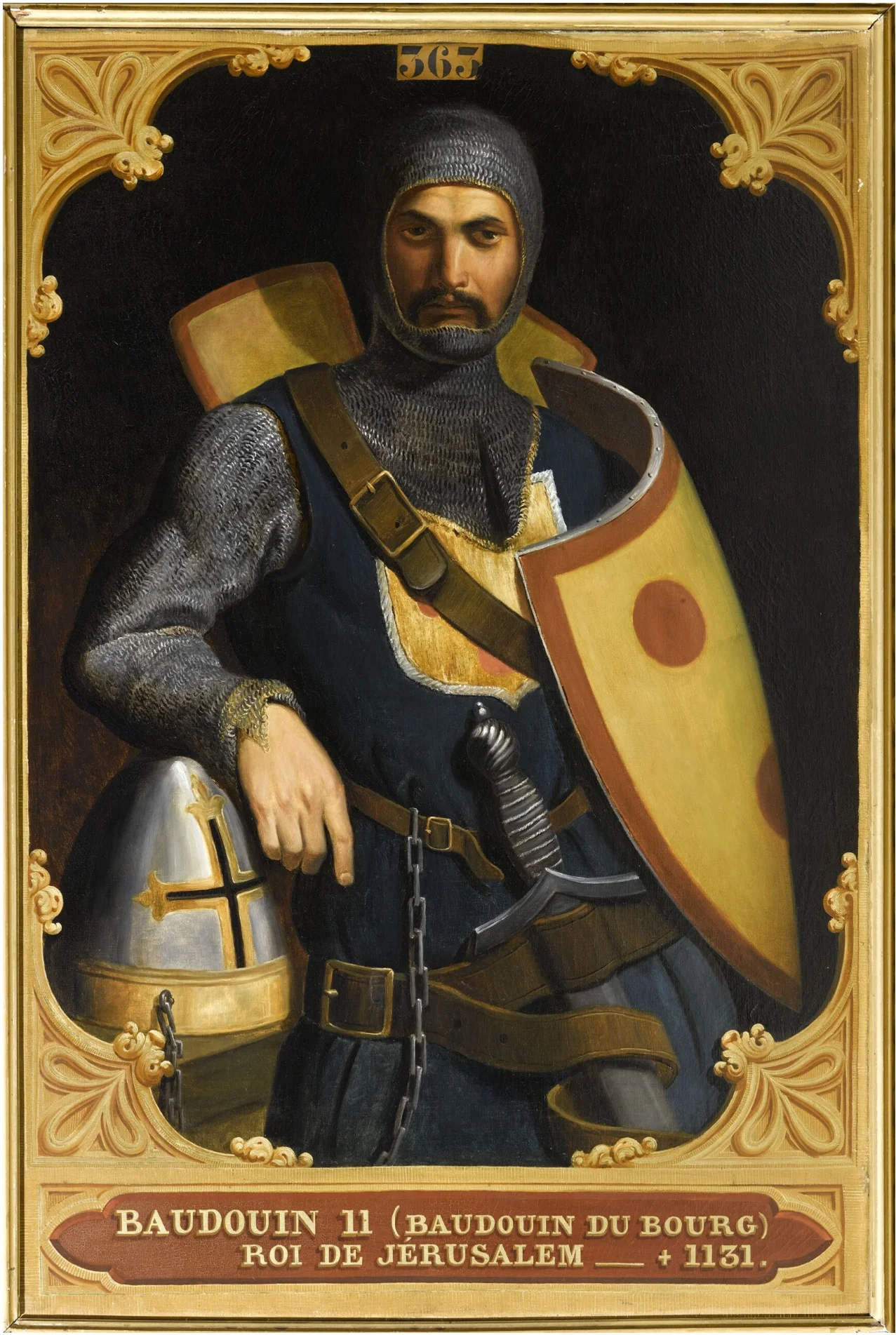 Baldwin of Bourcq, count of Edessa and king of Jerusalem., by Édouard Alexandre Odier, oil, 1843