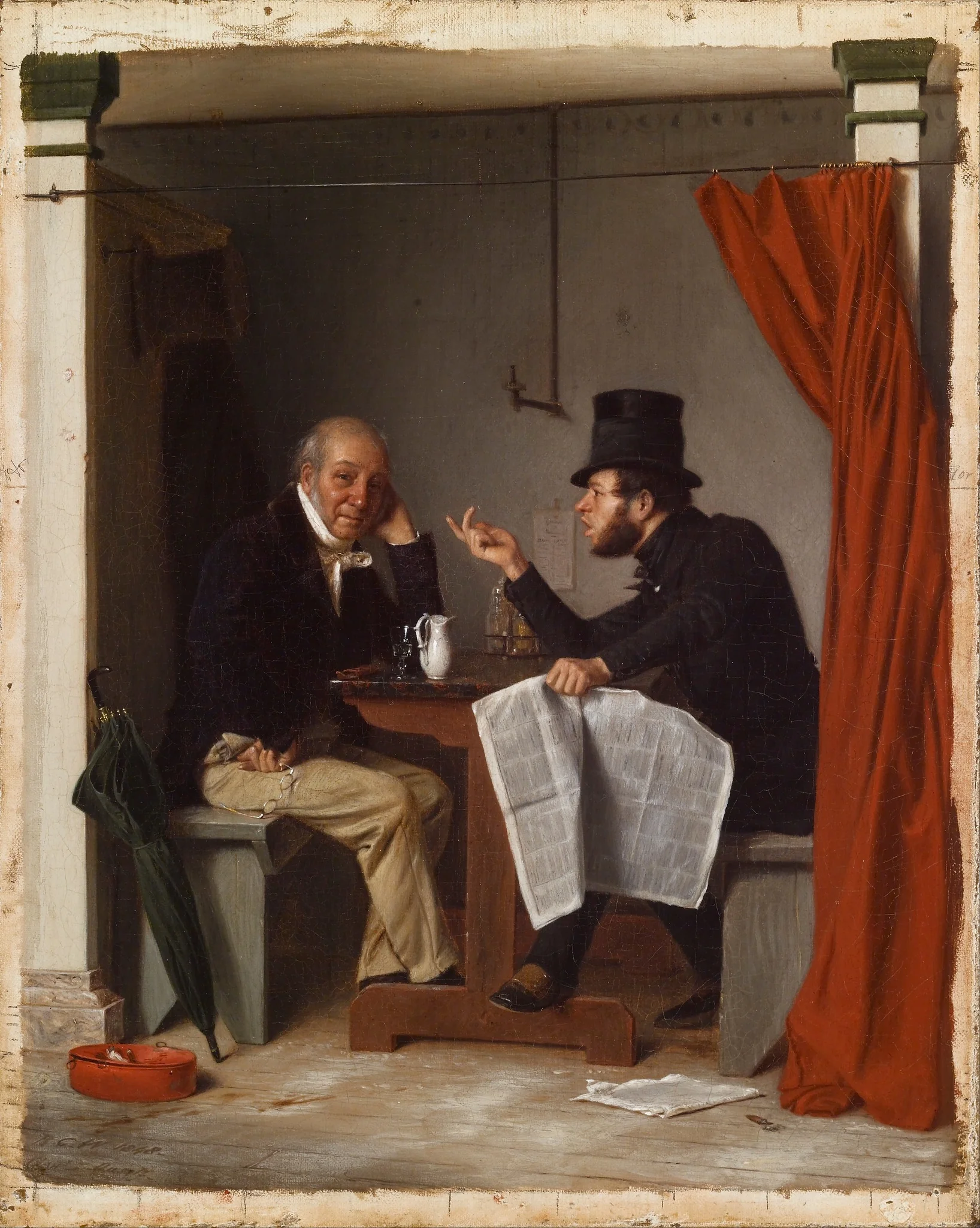 Politics in an Oyster House, by Richard Caton Woodville, Sr., oil, 1848