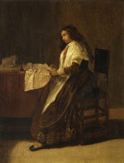 Woman at her work, by Dirck Hals, oil, 1633