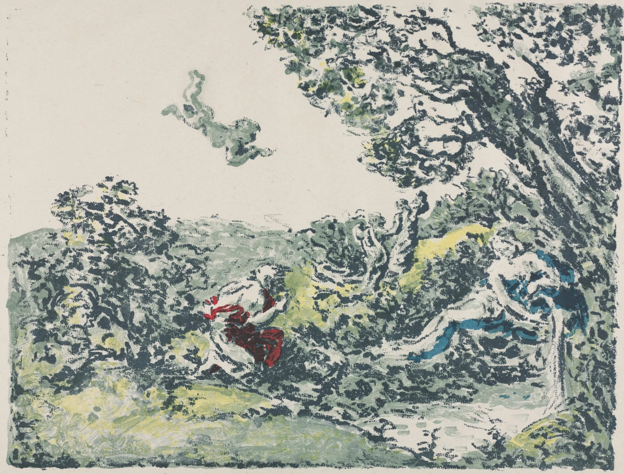 Satyr and Flying Cupid