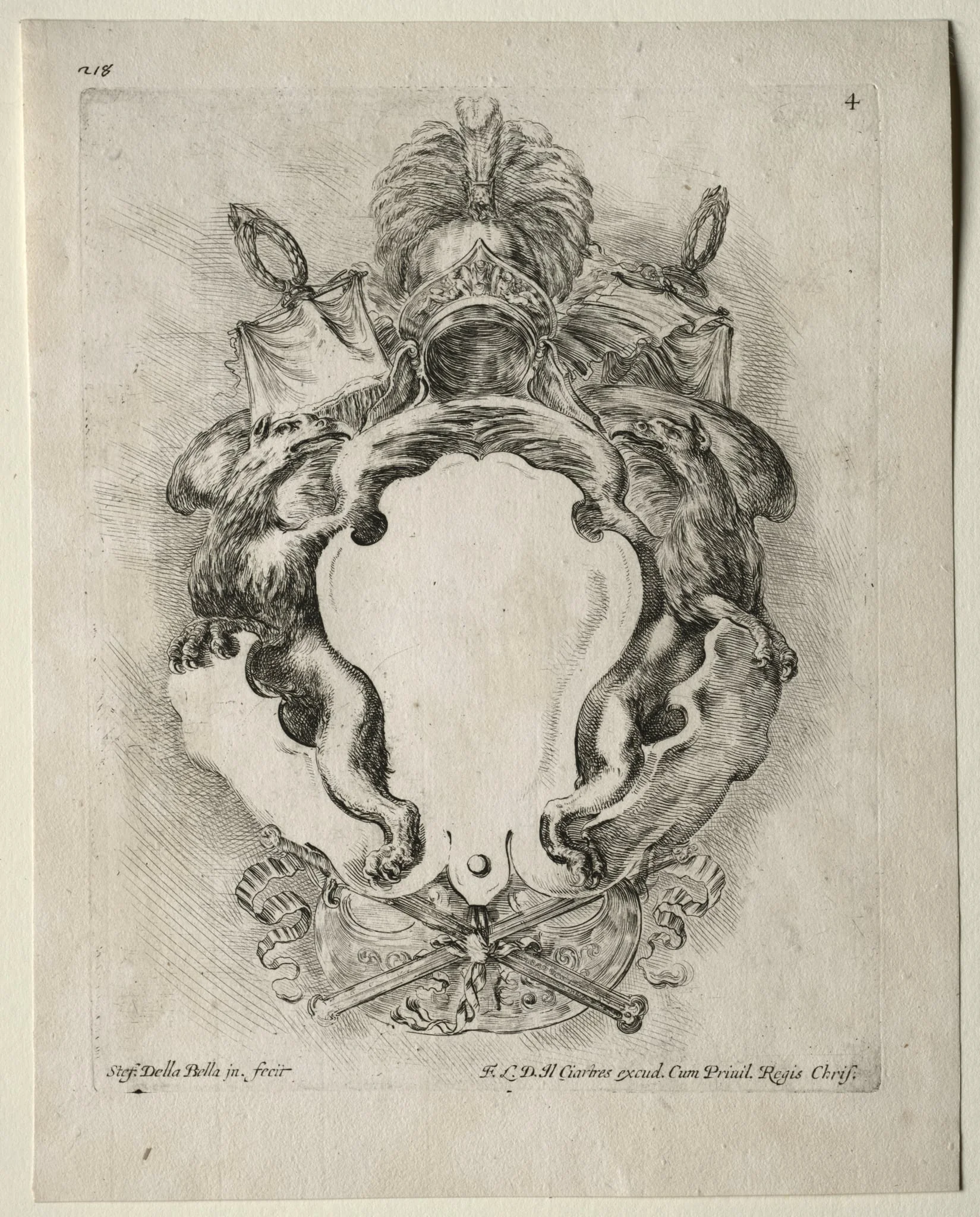 Collection of Various Caprices and New Designs of Cartouches and Ornaments:  No. 4, by Stefano Della Bella, 1646