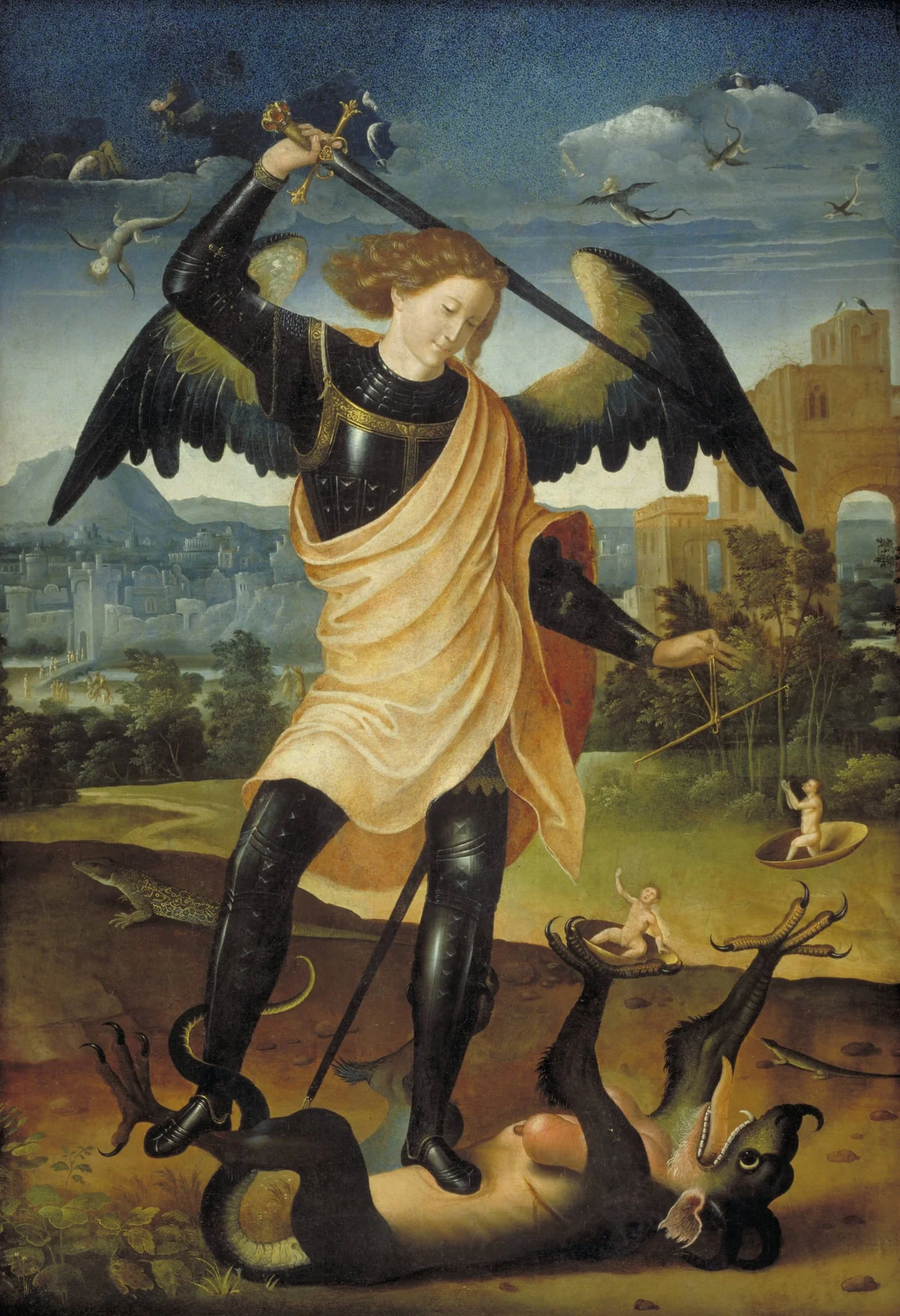 The Archangel Michael with the Dragon, by Unknown, 1450