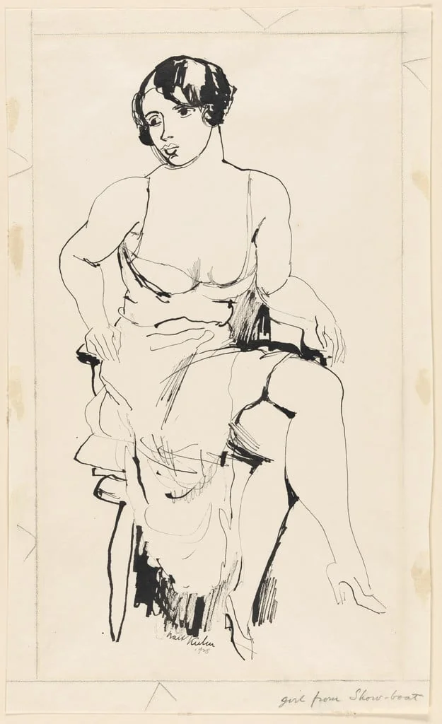Untitled, by Walt Kuhn, ink, 1928