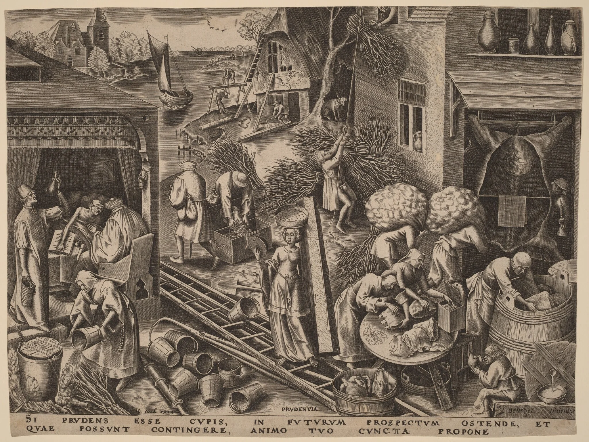 Prudence, by Philip Galle, ink, 1559