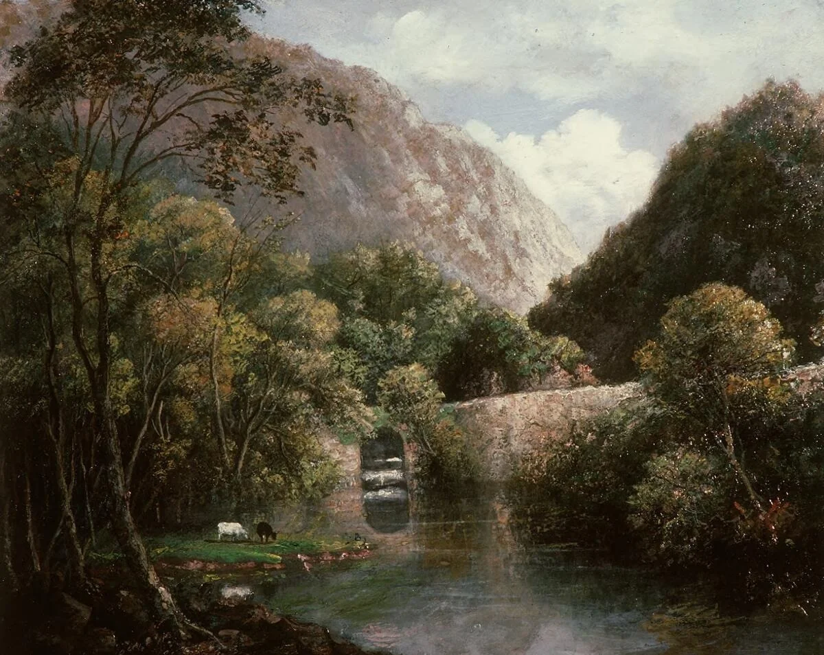 Pont Aberglaslyn, by Hugh Hughes, oil, 1840