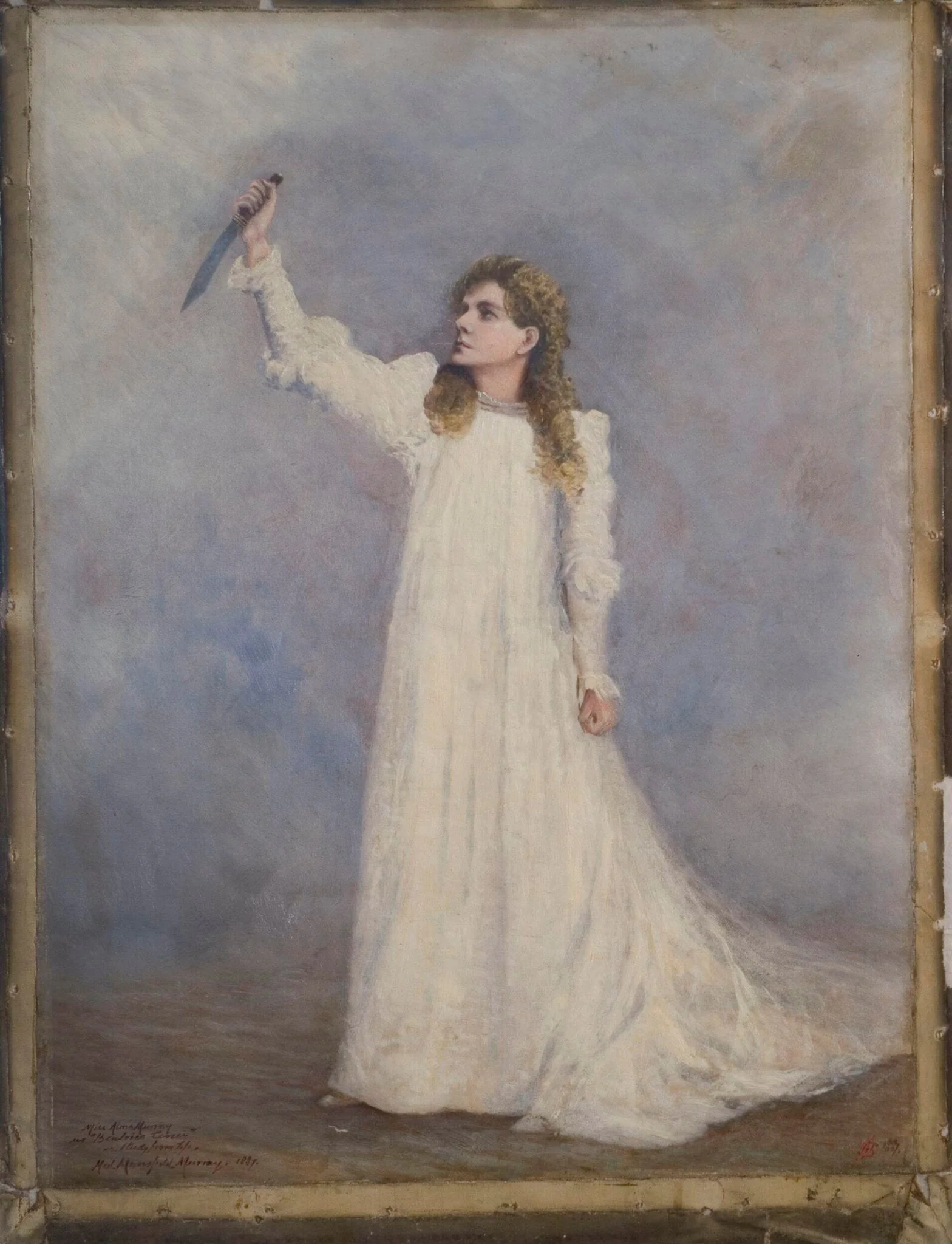 Alma Murray as Beatrice Cenci in 'The Cenci' by Percy Bysshe Shelley, by Hal Mansfield Murray, paint, 1887