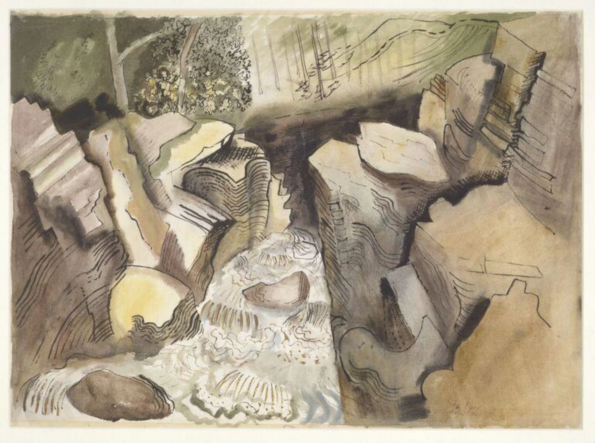Up the Gorge, Hafod, North Wales, by John Piper, watercolor, 1939