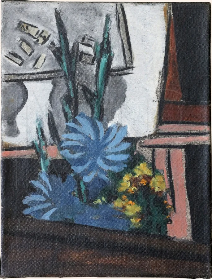 Chicory Still Life, by Max Beckmann, oil, 1930