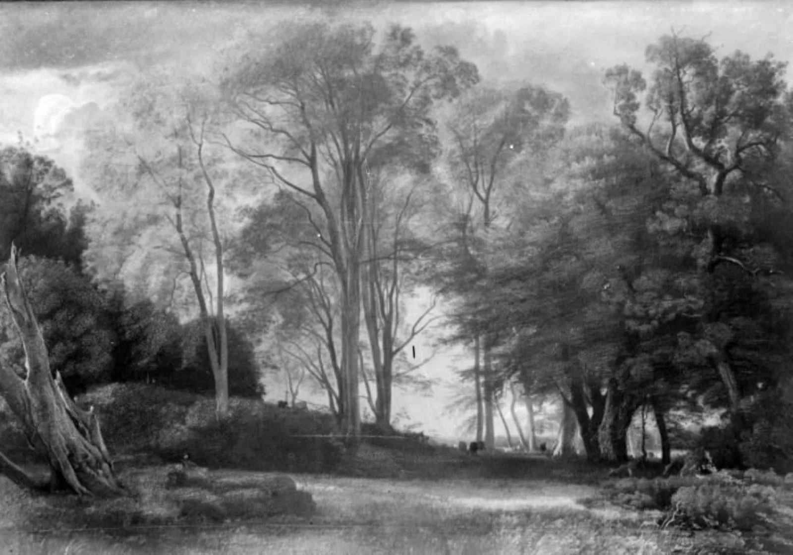 Skovlandskab med græssende kvæg, by Unknown, 1853