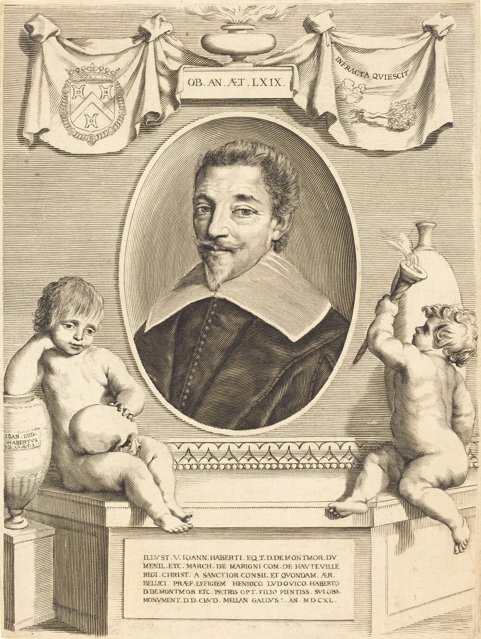 Jean Habert de Monturor, by Claude Mellan, ink, 1640