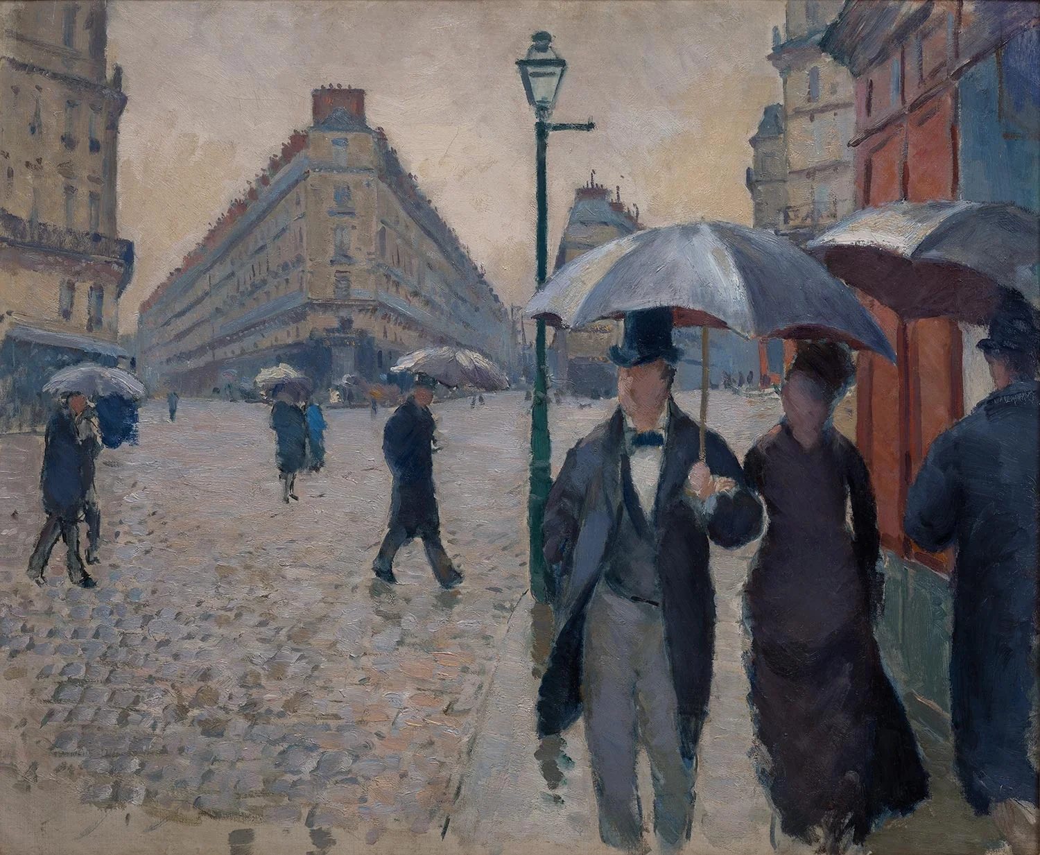 Paris Street. Raining (study), by Gustave Caillebotte, oil, 1889