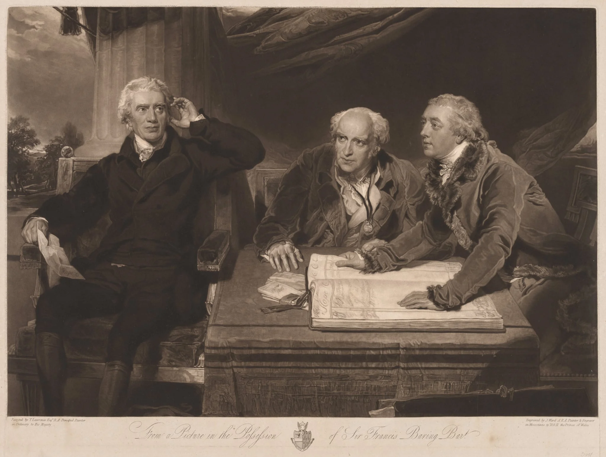 Sir Francis and John Baring and Charles Wall, by James Ward, 1819