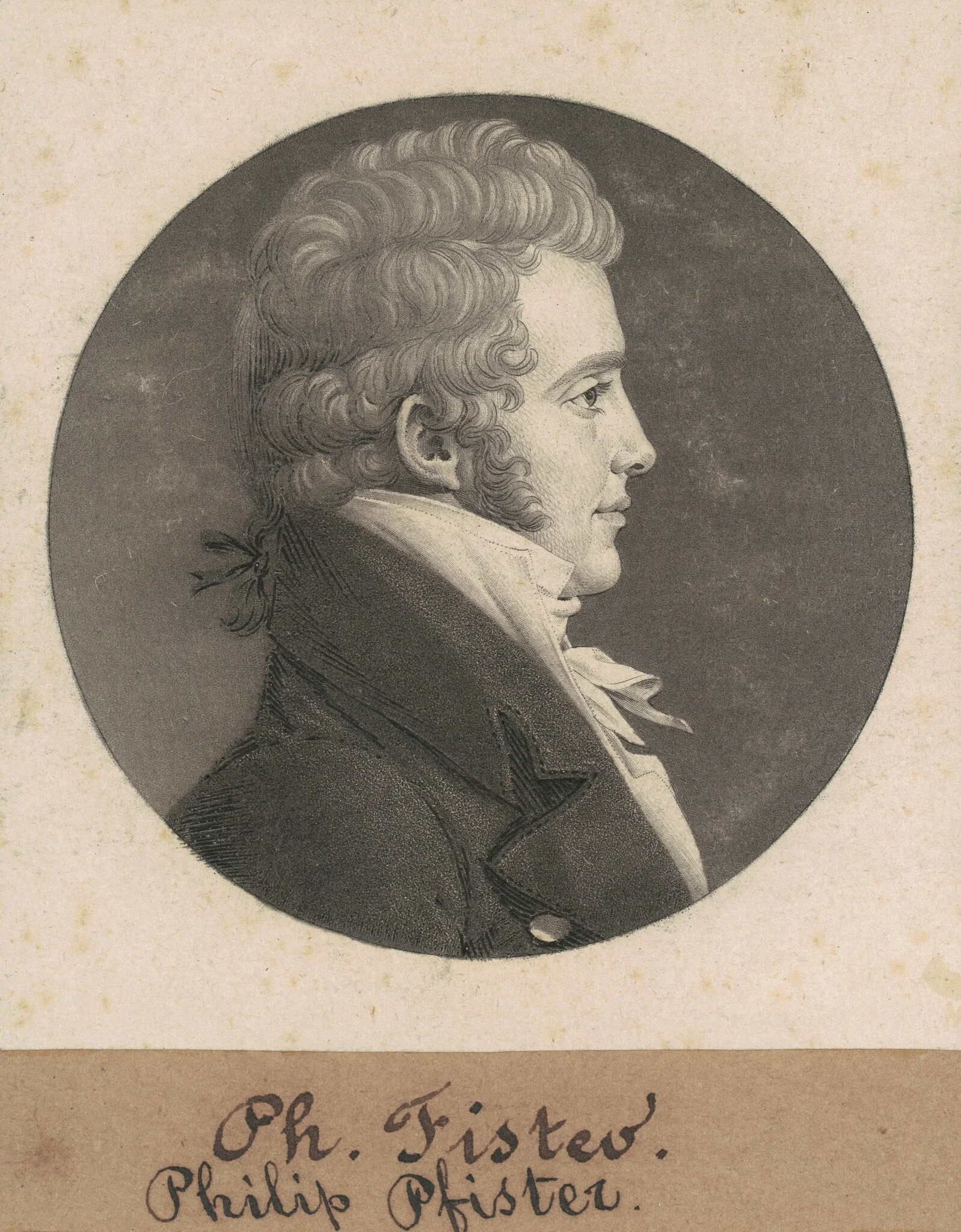 Philip Fister, by Charles Balthazar Julien Févret de Saint-Mémin, ink, 1808