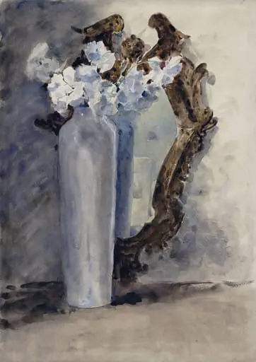 White Blossom in a Tall Vase