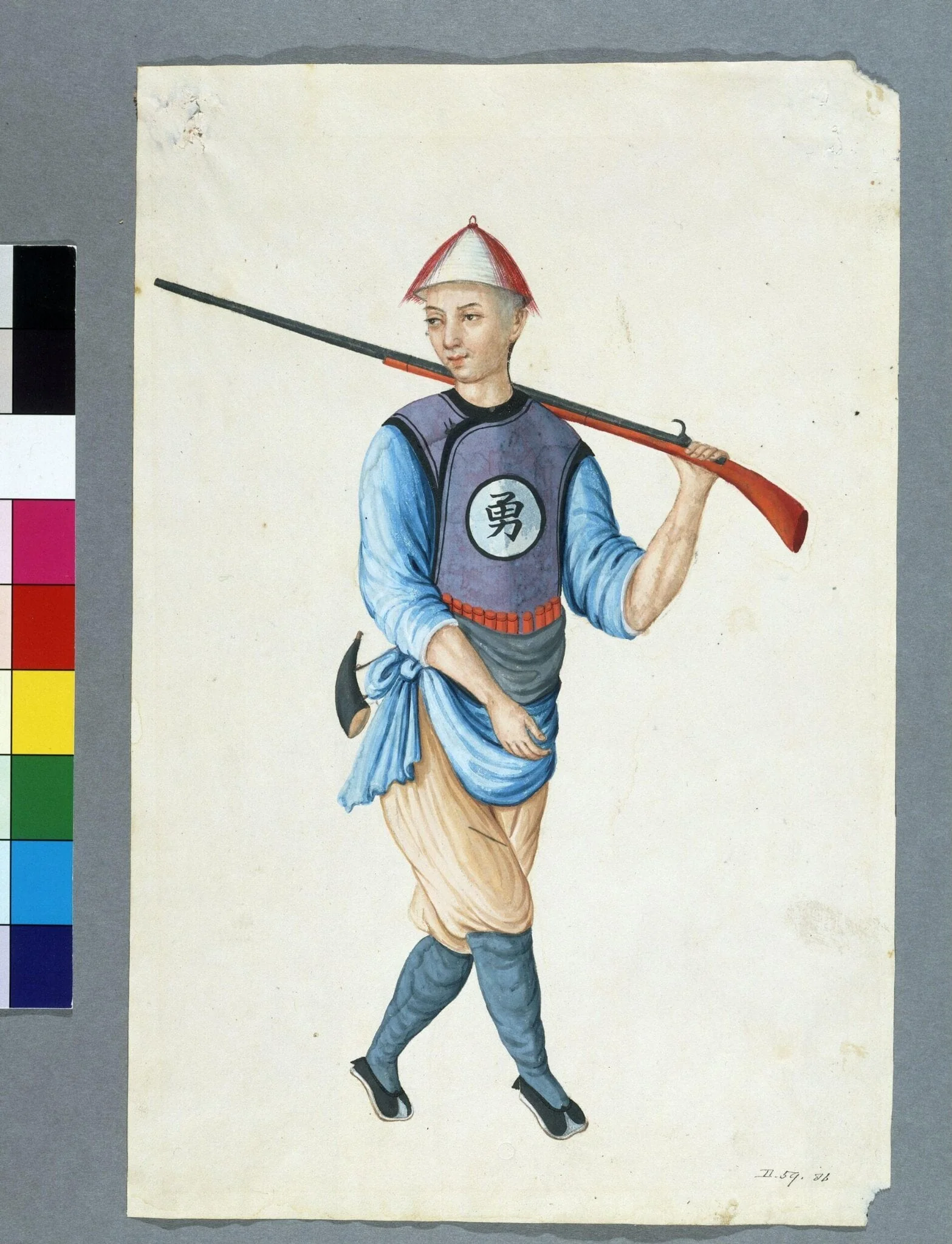 A Foot soldier, by Unknown, paint, 1800