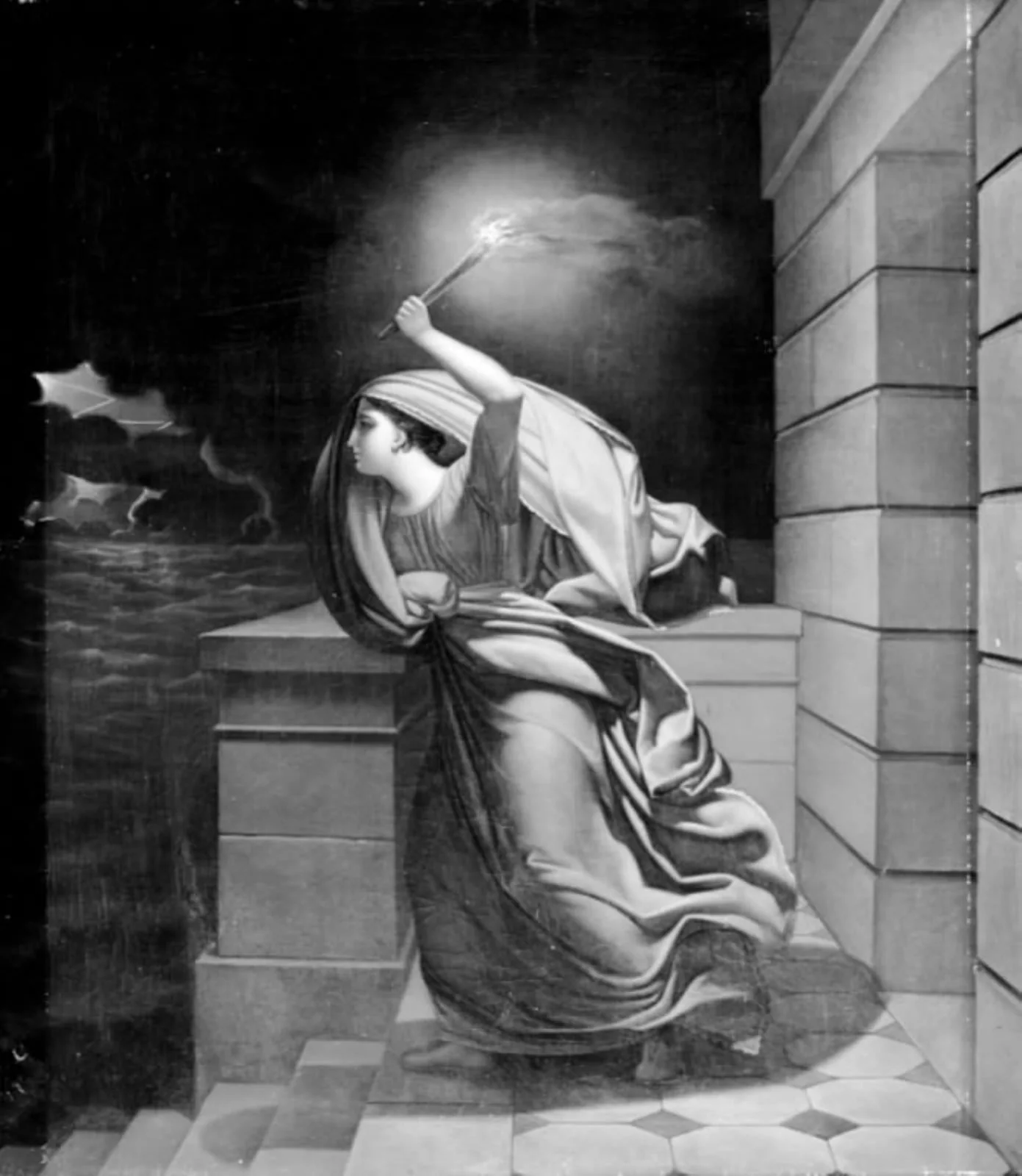 Hero ventende Leander, by Unknown, 1821
