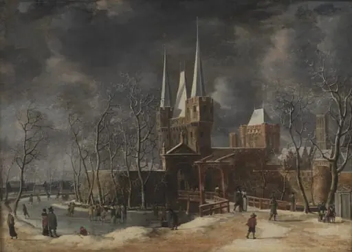 The Luttekepoort in Harderwijk in the Winter