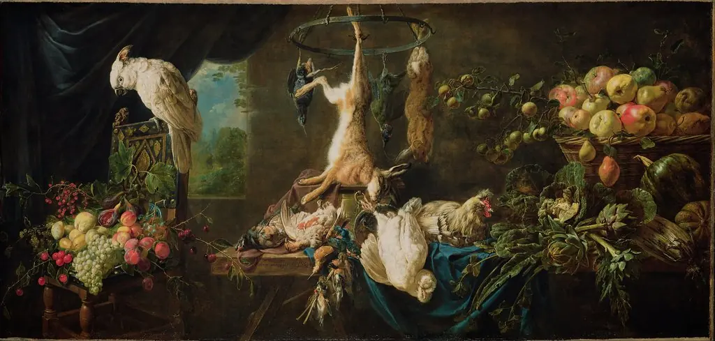 Still Life with Game, Vegetables, Fruit and a Cockatoo