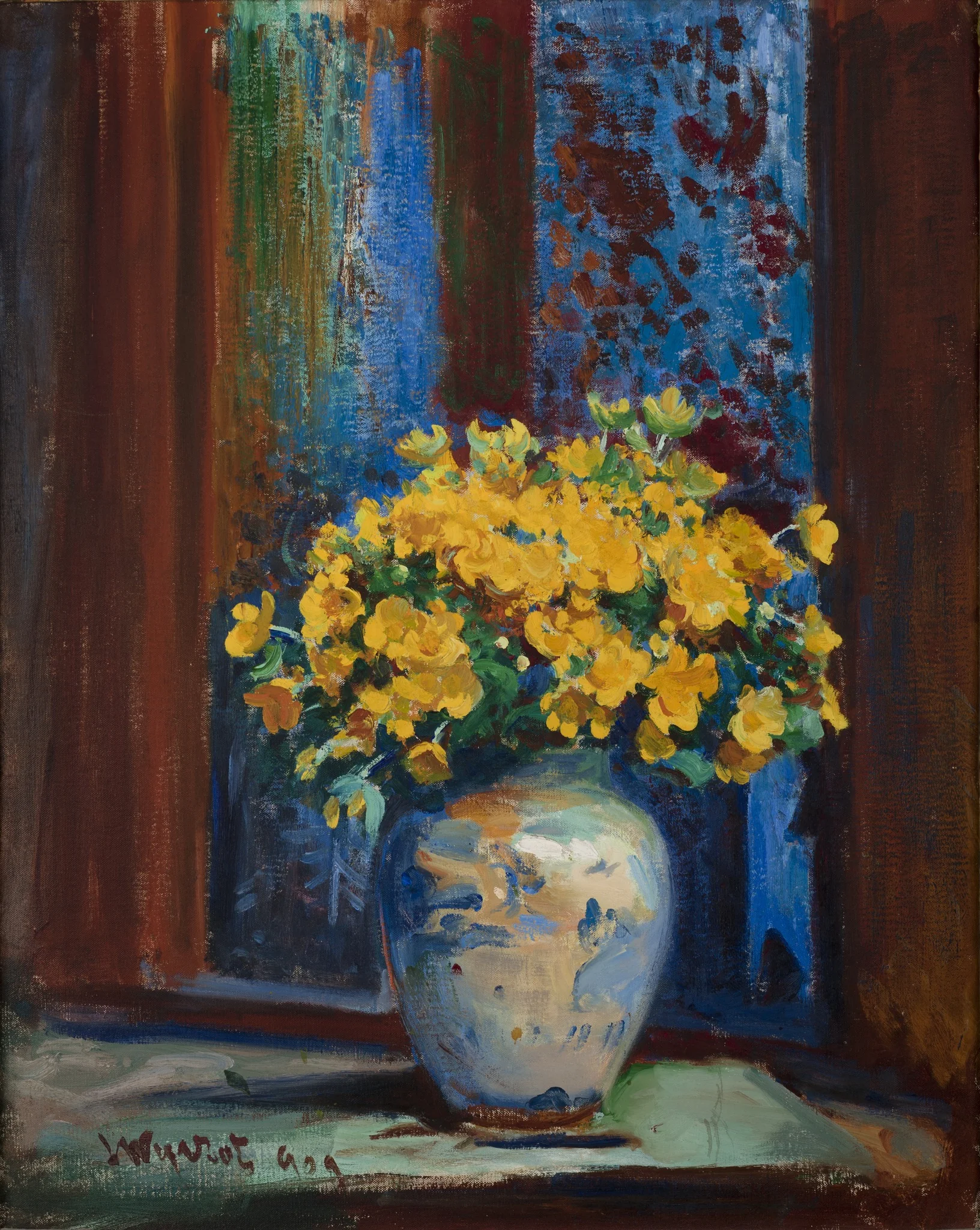 Marsh Marigolds, by Leon Wyczółkowski, oil, 1909